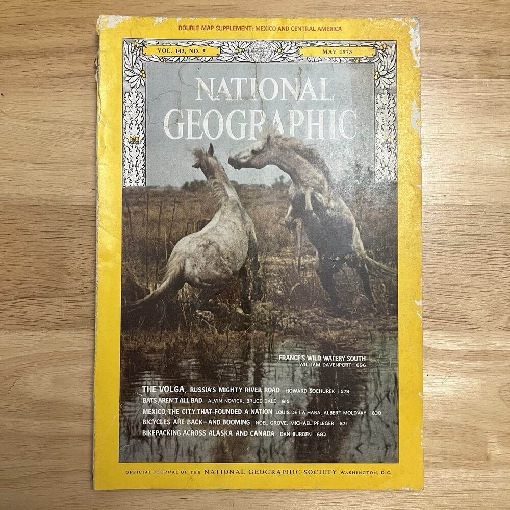 Vintage National Geographic May 1973 Magazine Volga Mexico Bats Alaska France